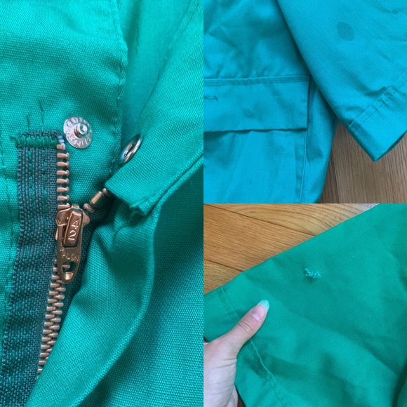 Vintage 60s green coveralls mechanic utility M/L - Picture 8 of 8